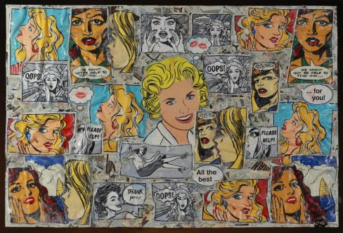 Blond Womans Conversation Kunstdruck